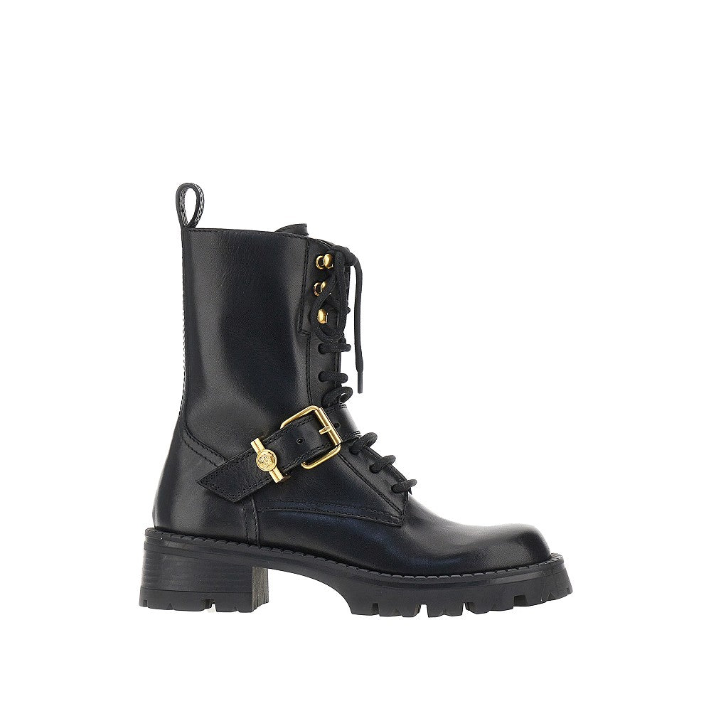 VERSACE Leather boots with Medusa detail