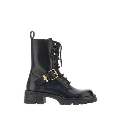 VERSACE Leather boots with Medusa detail