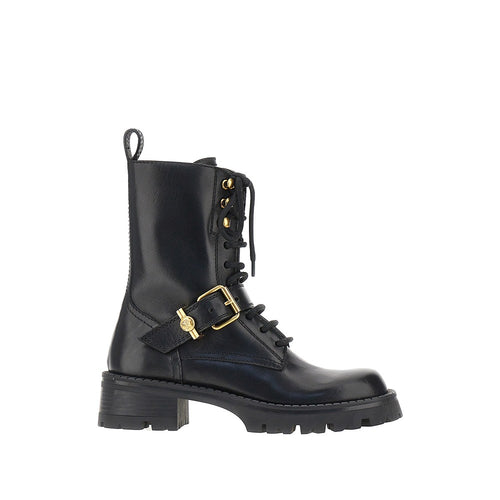 VERSACE Leather boots with Medusa detail