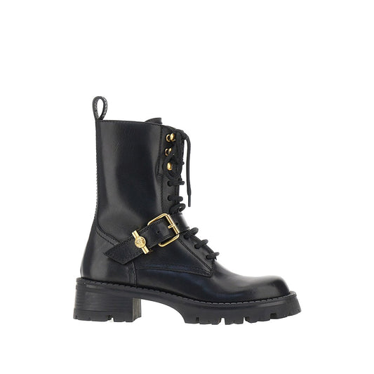 VERSACE Leather boots with Medusa detail