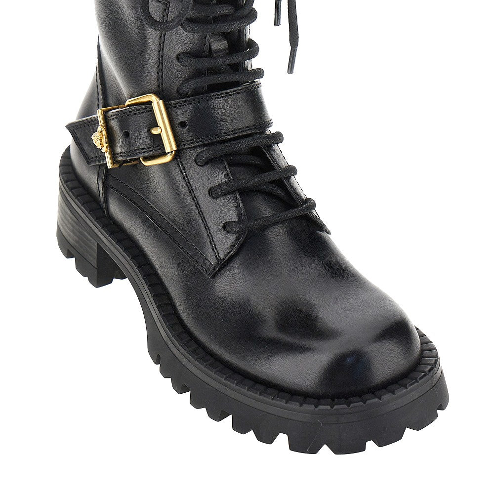 VERSACE Leather boots with Medusa detail