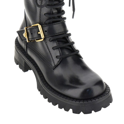 VERSACE Leather boots with Medusa detail