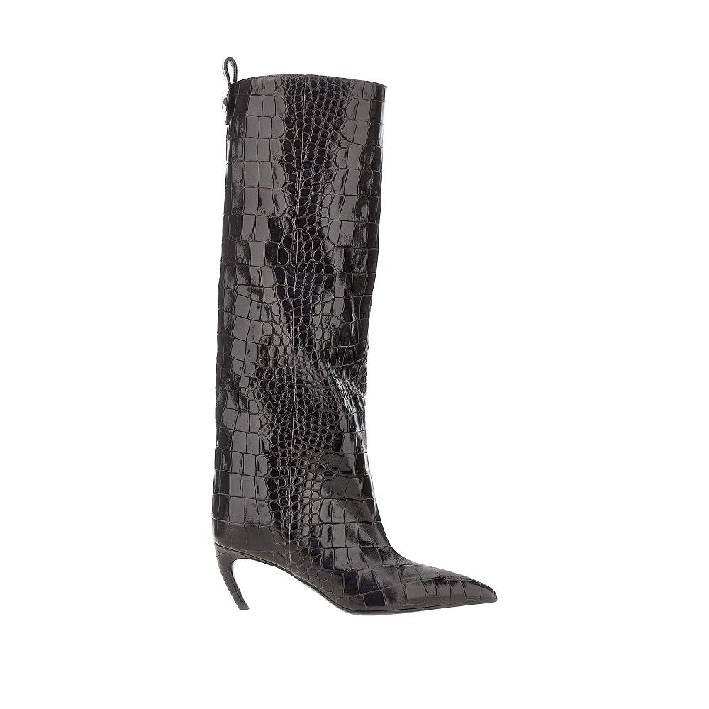 THE ATTICO Croco-embossed leather 'Lea' boots