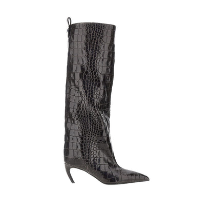 THE ATTICO Croco-embossed leather 'Lea' boots