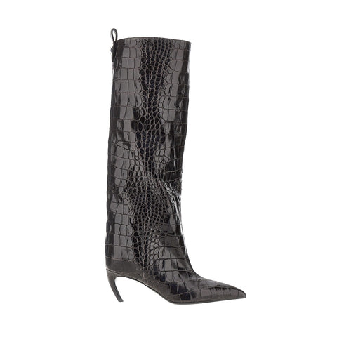 THE ATTICO Croco-embossed leather 'Lea' boots