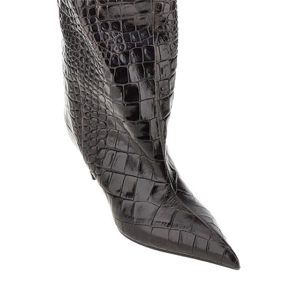 THE ATTICO Croco-embossed leather 'Lea' boots
