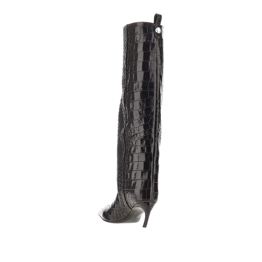 THE ATTICO Croco-embossed leather 'Lea' boots