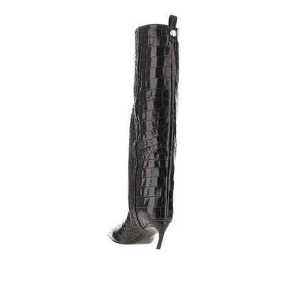 THE ATTICO Croco-embossed leather 'Lea' boots