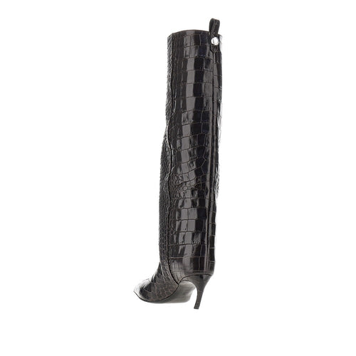 THE ATTICO Croco-embossed leather 'Lea' boots
