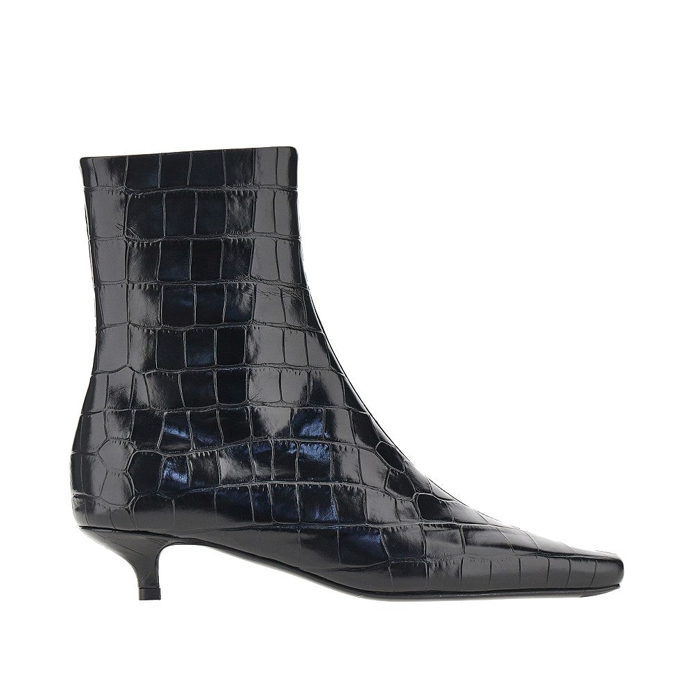 TOTEME Croco-embossed leather ankle boots
