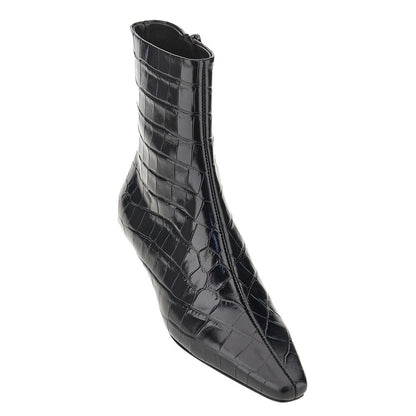 TOTEME Croco-embossed leather ankle boots
