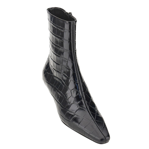 TOTEME Croco-embossed leather ankle boots