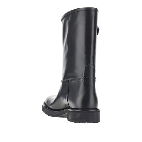 Gucci Leather boots with Web intarsia