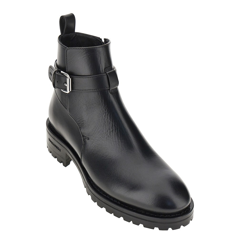DSQUARED2 Leather boots with debossed logo