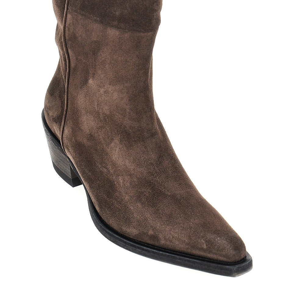 KHAITE Clive' suede leather Western boots