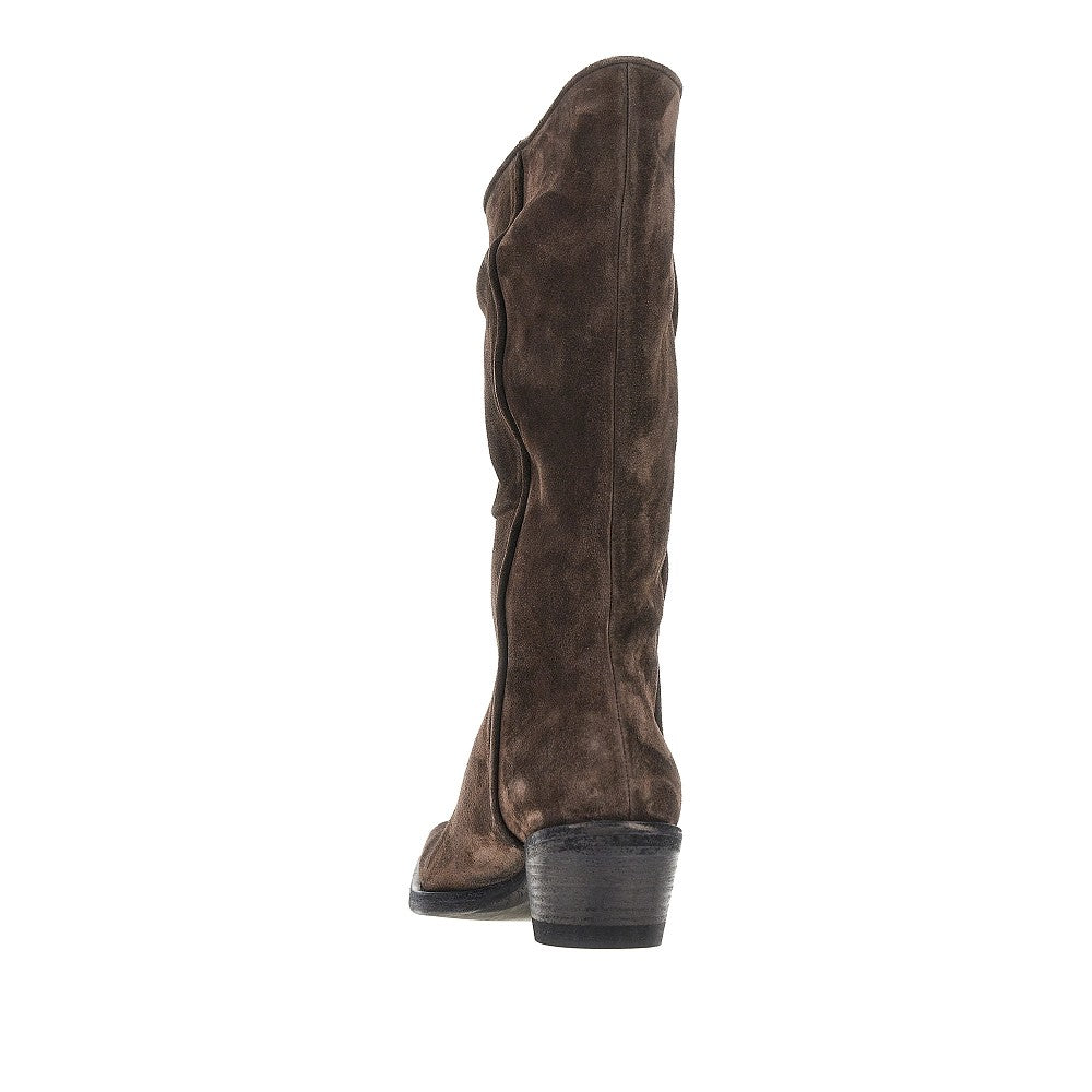 KHAITE Clive' suede leather Western boots