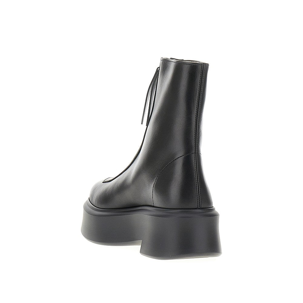 The Row Leather Zipped boots