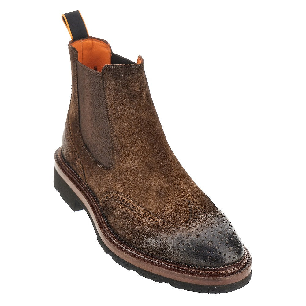 Santoni Suede leather Chelsea boots
