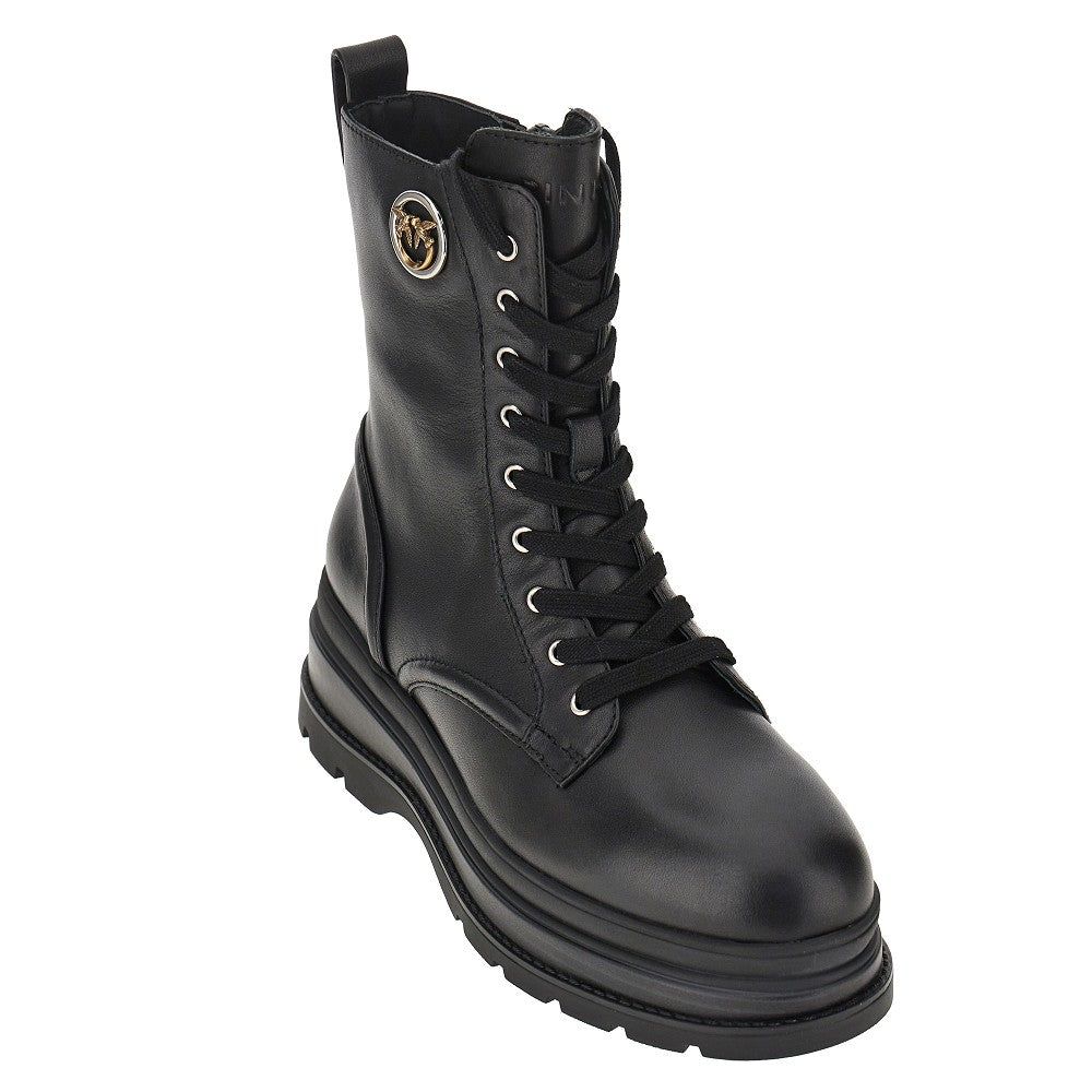 PINKO Leather ankle boots with Love Birds detail