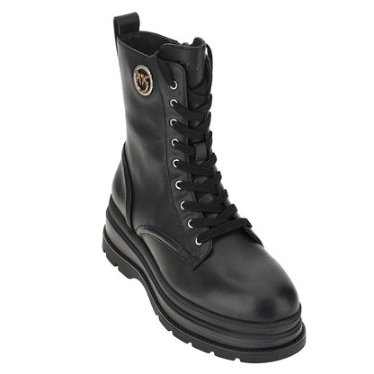 PINKO Leather ankle boots with Love Birds detail
