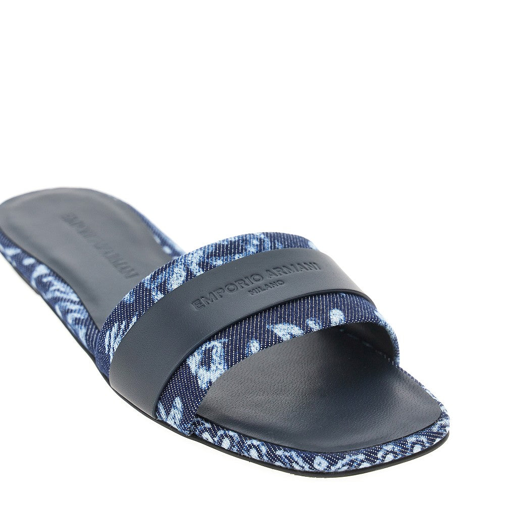 EMPORIO ARMANI Canvas slides with jacquard Bandana motif