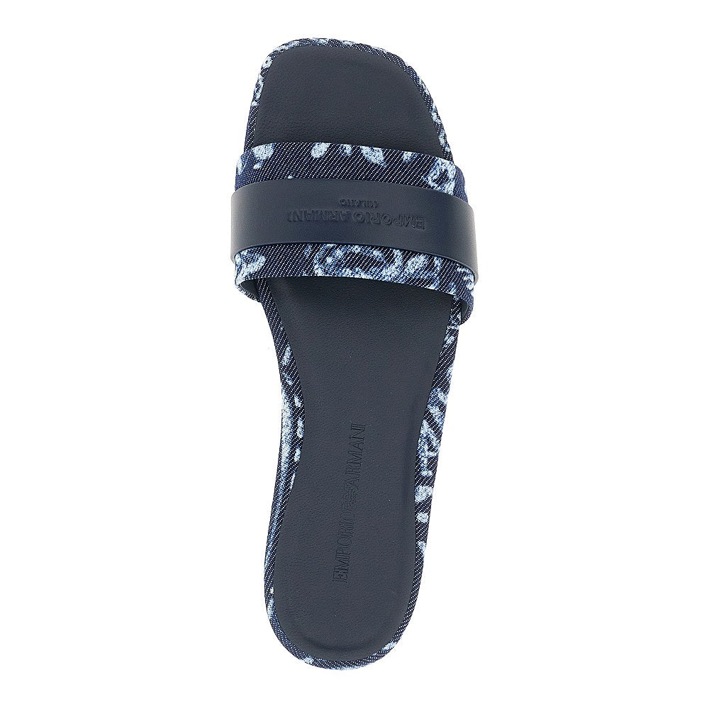EMPORIO ARMANI Canvas slides with jacquard Bandana motif