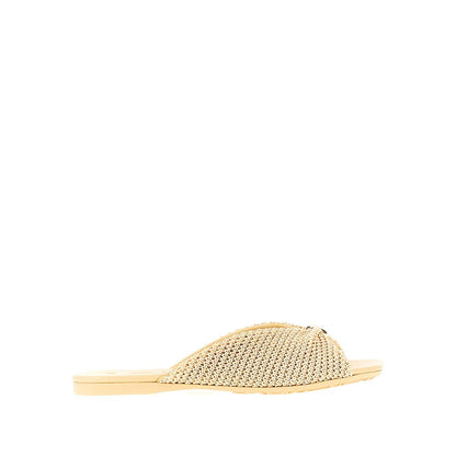 LOEWE Pebble Soft' raffia-effect slides