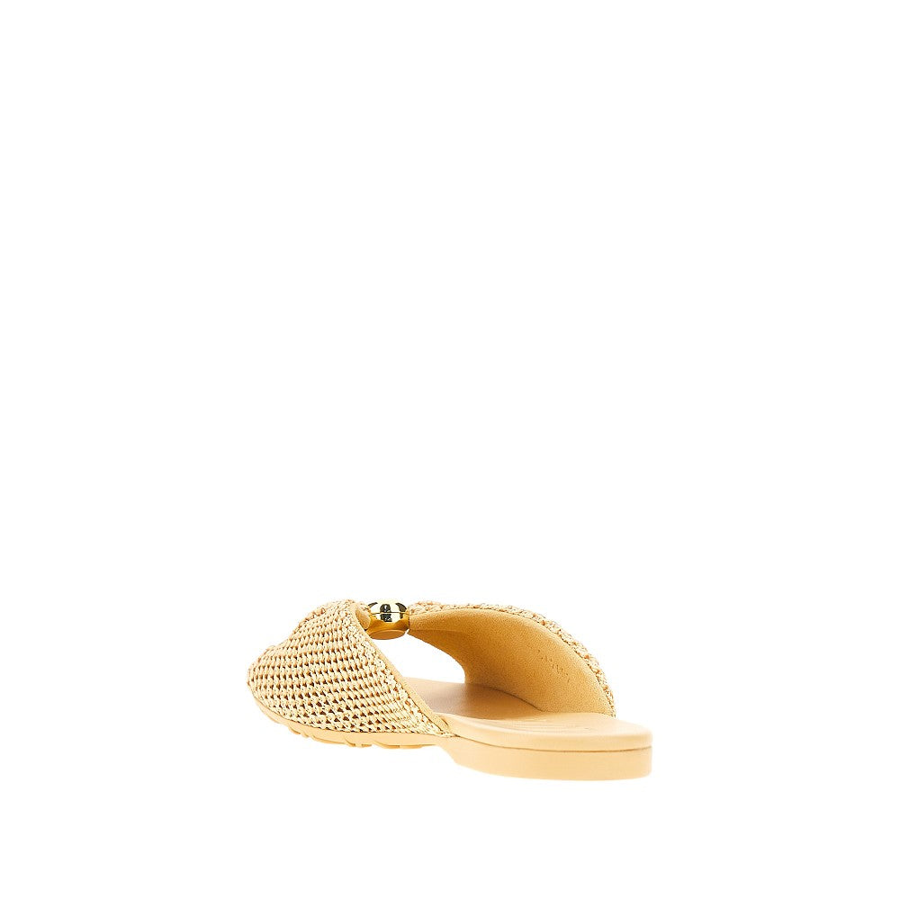 LOEWE Pebble Soft' raffia-effect slides