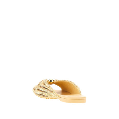 LOEWE Pebble Soft' raffia-effect slides