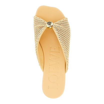 LOEWE Pebble Soft' raffia-effect slides