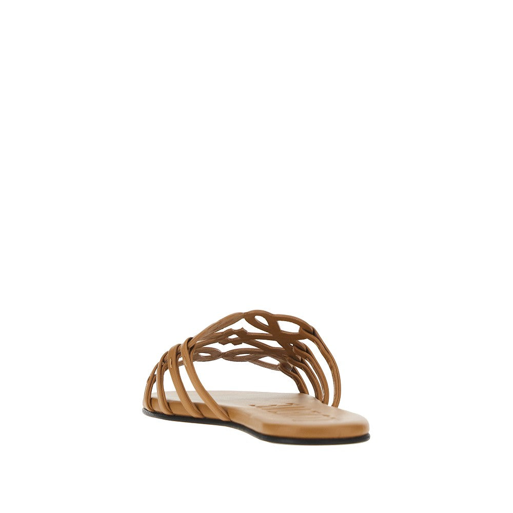 LOEWE Anagram Petal' leather slides