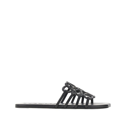 LOEWE Anagram Petal' leather slides