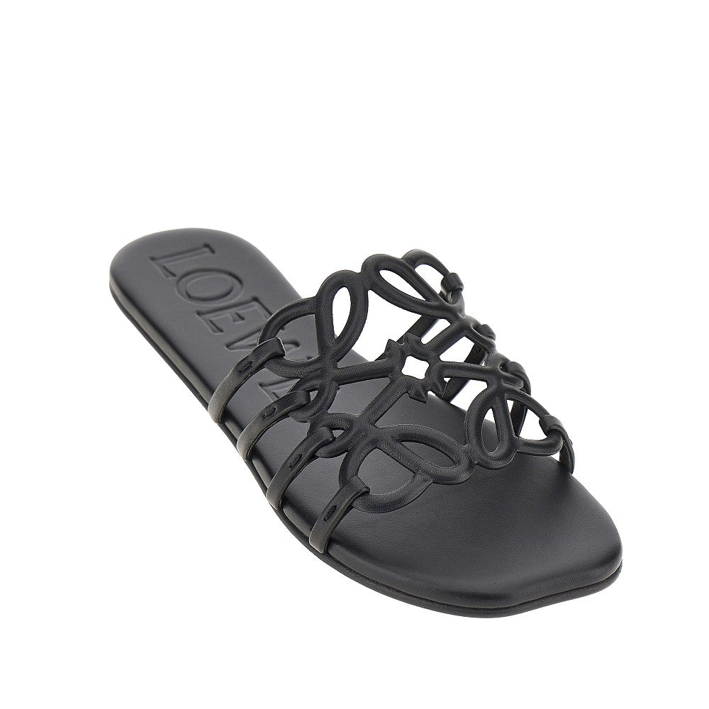 LOEWE Anagram Petal' leather slides