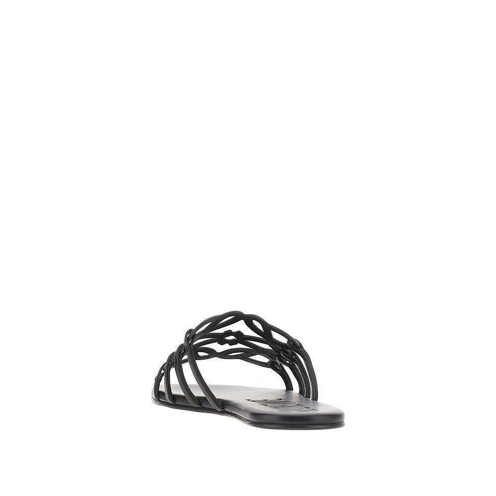 LOEWE Anagram Petal' leather slides