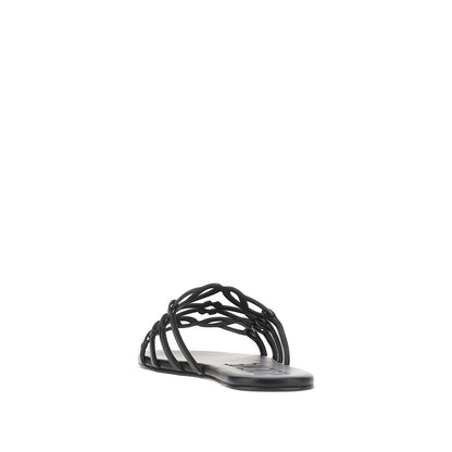 LOEWE Anagram Petal' leather slides