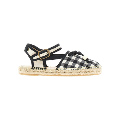 Bonpoint 'Evila' check cotton espadrilles