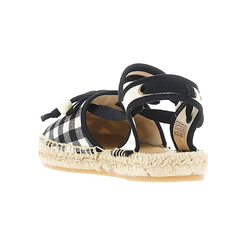 Bonpoint 'Evila' check cotton espadrilles
