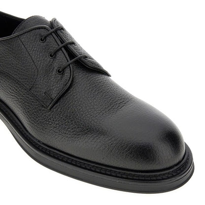 EMPORIO ARMANI Grained leather Derby shoes