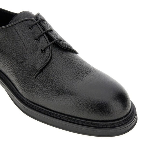 EMPORIO ARMANI Grained leather Derby shoes