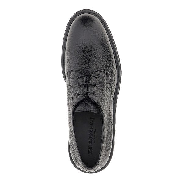 EMPORIO ARMANI Grained leather Derby shoes