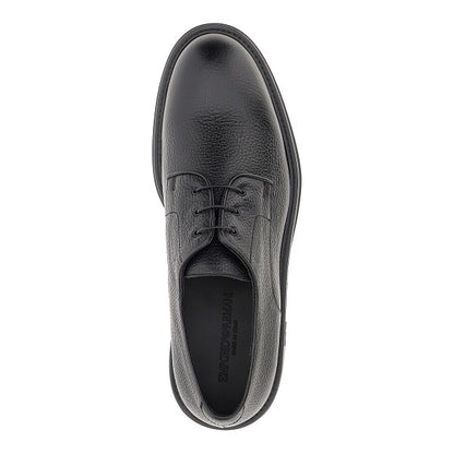 EMPORIO ARMANI Grained leather Derby shoes