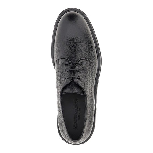 EMPORIO ARMANI Grained leather Derby shoes