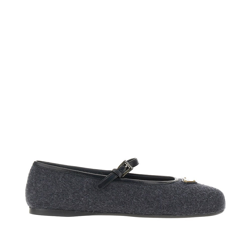 PRADA Wool ballerinas with triangle logo