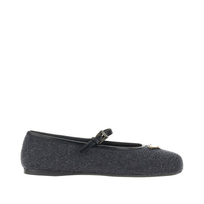 PRADA Wool ballerinas with triangle logo