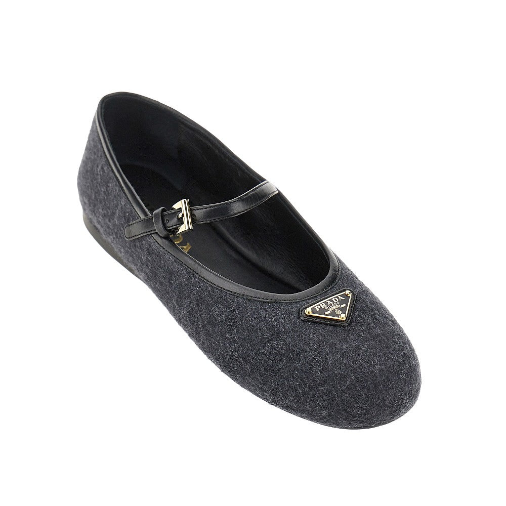 PRADA Wool ballerinas with triangle logo