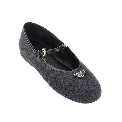 PRADA Wool ballerinas with triangle logo
