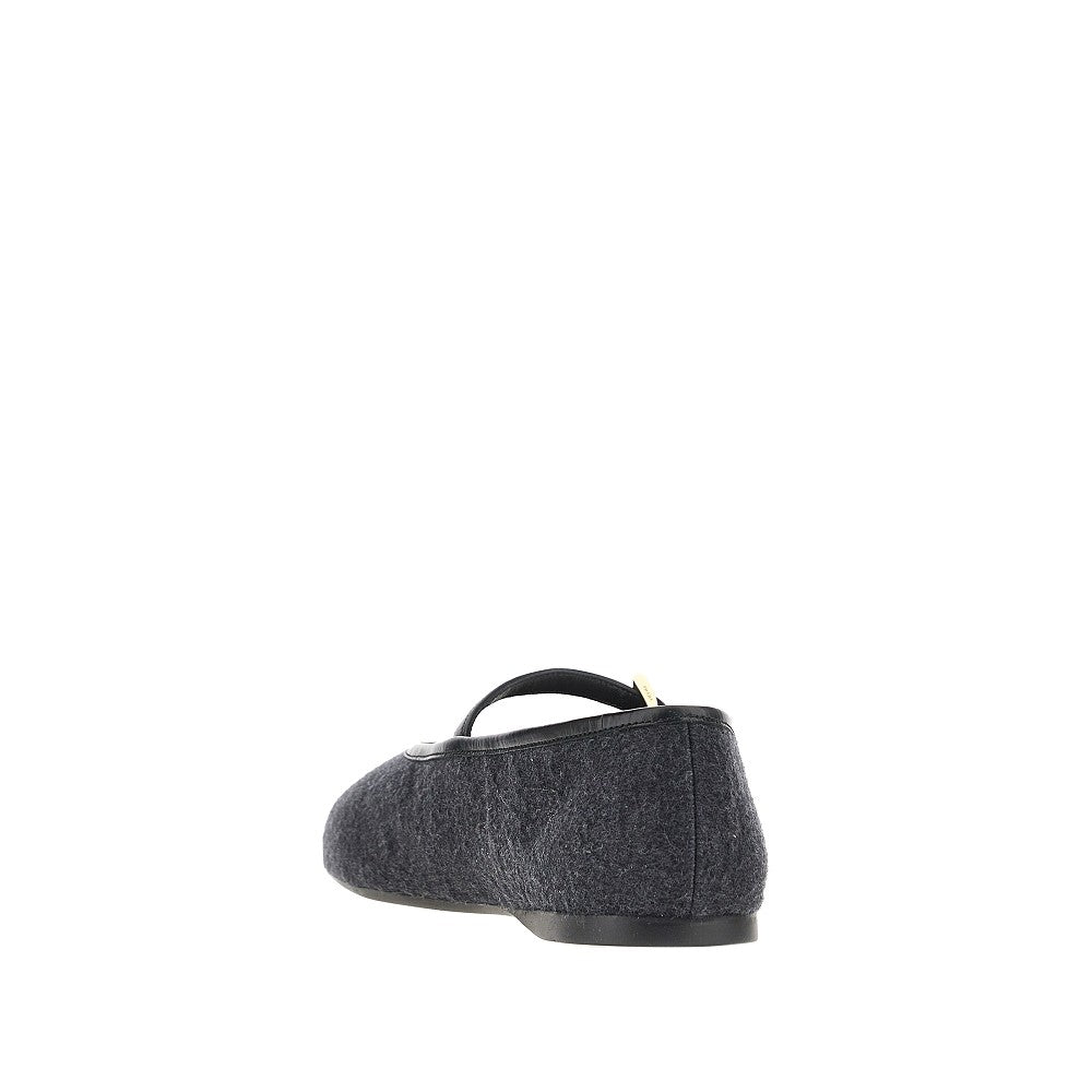 PRADA Wool ballerinas with triangle logo