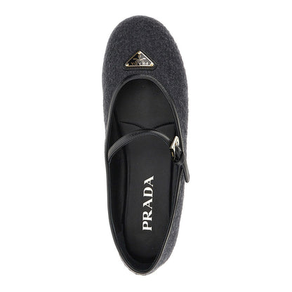 PRADA Wool ballerinas with triangle logo