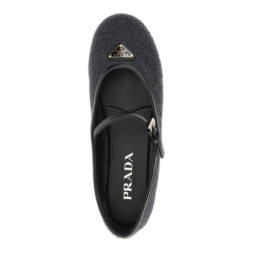 PRADA Wool ballerinas with triangle logo