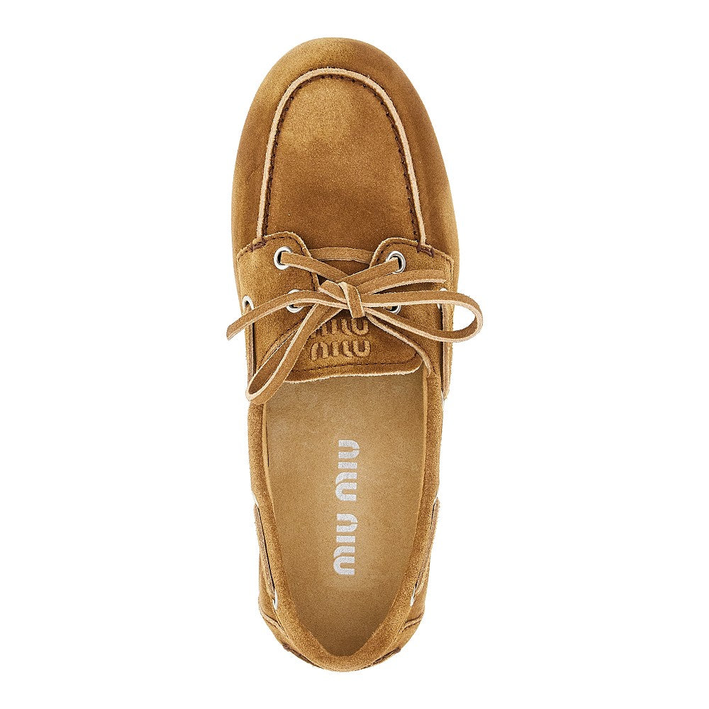 MIU MIU Suede leather deck shoes